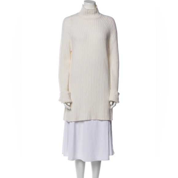 Wool mock neck sweater tunic dress - Picture 1 of 9